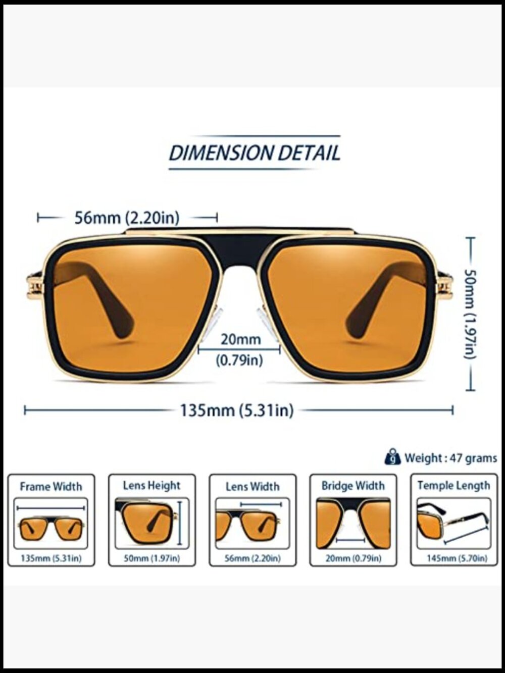Retro Square Metal Sunglasses with UV400 Protection - Picture 4 of 6